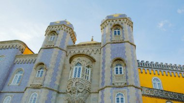 Portekiz 'deki muhteşem Palacio de Pena Kalesi - Lizbon Şehri - Sintra. Portekiz - 15 Ekim 2019