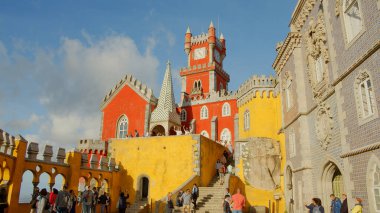 Portekiz 'deki İnanılmaz Pena Sarayı - Lizbon Şehri - Sintra. Portekiz - 15 Ekim 2019