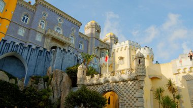 Portekiz 'deki İnanılmaz Pena Sarayı - Lizbon Şehri - Sintra. Portekiz - 15 Ekim 2019