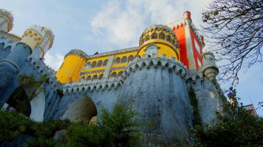 Portekiz 'deki muhteşem Palacio de Pena Kalesi - Lizbon Şehri - Sintra. Portekiz - 15 Ekim 2019