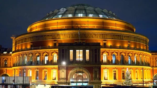 Royal Albert Hall London de noche - LONDRES, INGLATERRA - 11 DE DICIEMBRE DE 2019 — Foto de Stock