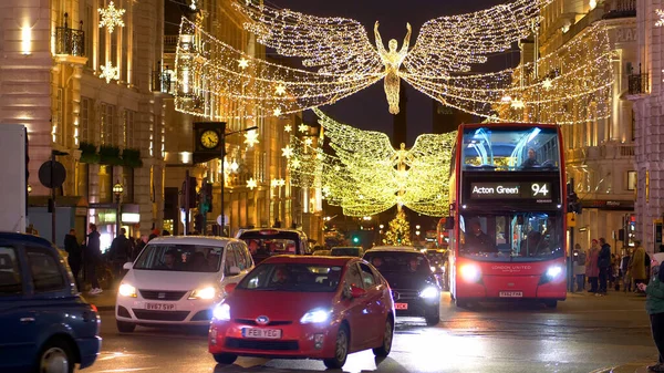 Natale Londra Meravigliose Luci Della Città Londra Regno Unito Dicembre — Foto Stock