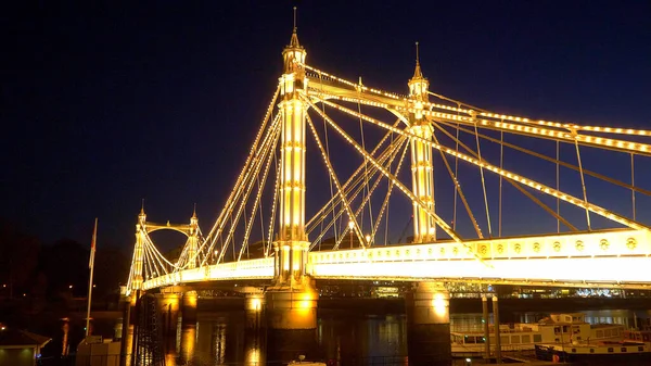 Underbara Ljus Från Albert Bridge London London Storbritannien December 2019 — Stockfoto