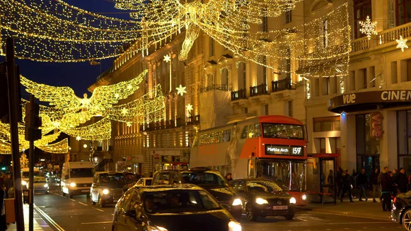 Ocultación Correspondencia Actual Miles Luces Las Calles Londres Navidad Londres Reino Unido Diciembre — Foto  editorial de stock © 4kclips #346361798