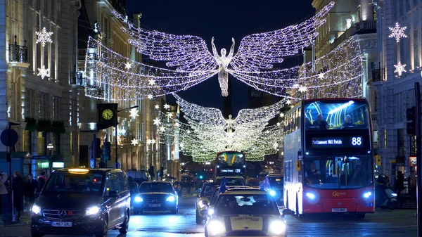 Χριστούγεννα Στην Regent Street Στο Λονδίνο Λονδίνο Ηνωμένο Βασίλειο Δεκεμβρίου — Φωτογραφία Αρχείου