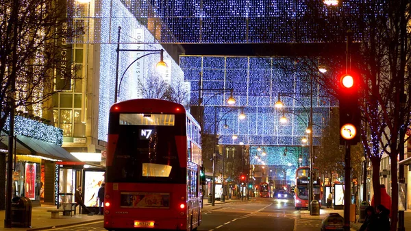 Weihnachtsbeleuchtung Oxford Street London London Vereinigtes Königreich Dez 2019 — Stockfoto