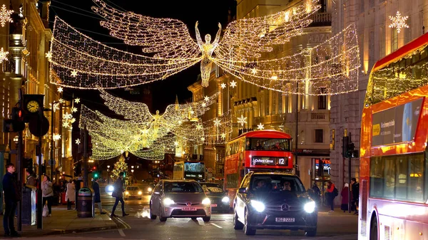 Festive Regent Street London Night London United Kingdom December 2019 — Stock Photo, Image