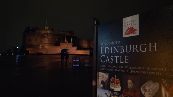 Edinburgh Castle Krásný Noční Pohled Edinburgh Velká Británie Ledna 2020 — Stock video