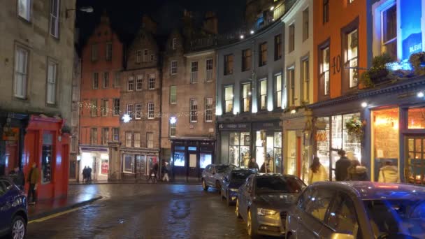 Edificios Coloridos Distrito Histórico Edimburgo Edimburgo Reino Unido Enero 2020 — Vídeos de Stock
