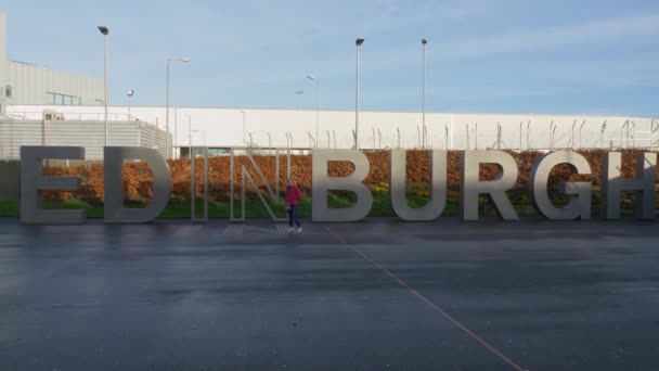 Big Edinburgh Letters Airport Edinburgh United Kingdom January 2020 — Stock Video