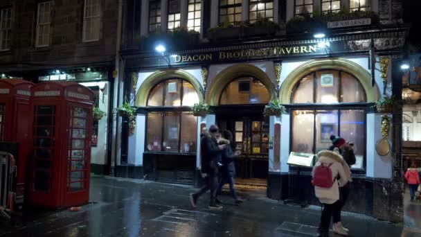 Deacon Brodies Taberna Royal Mile Edimburgo Edimburgo Reino Unido Enero — Vídeo de stock
