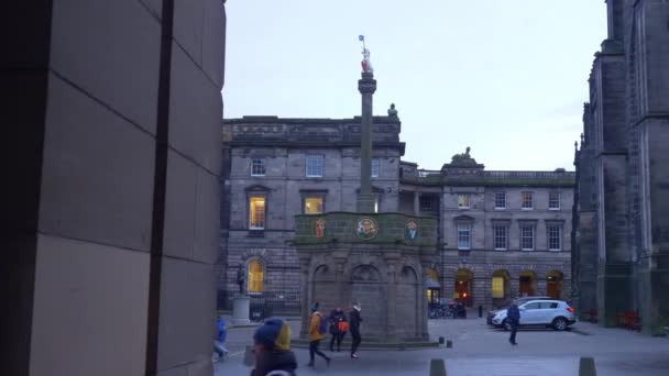 Mercat Cross Cidade Velha Edimburgo Edinburgh Reino Unido Janeiro 2020 — Vídeo de Stock