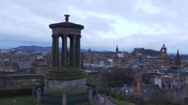 Aerial view over Edinburgh from Calton Hill - EDINBURGH, UNITED KINGDOM - JANUARY 10, 2020