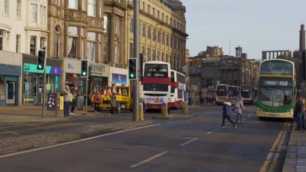 Beroemde Princes Street Edinburgh Edinburgh Verenigd Koninkrijk Januari 2020 — Stockvideo