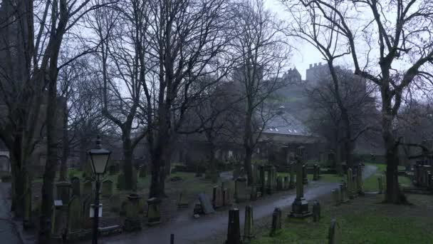 Cemetery Cuthbert Church Edinburgh Edinburgh Velká Británie Ledna 2020 — Stock video