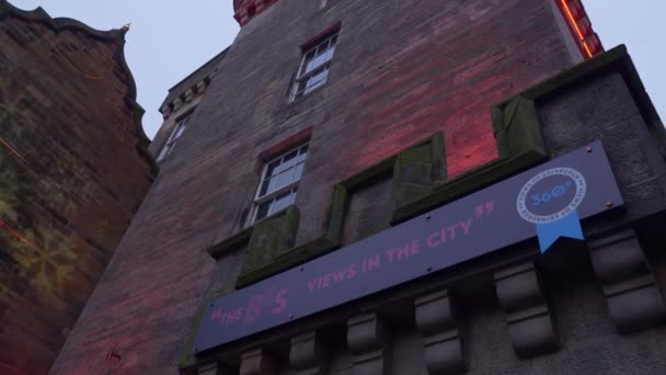 Camera Obscura Torre Observação Edimburgo Edinburgh Reino Unido Janeiro 2020 — Vídeo de Stock