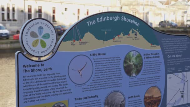 Edinburgh Shoreline Leith Edinburgh Förenade Kungariket Januari 2020 — Stockvideo