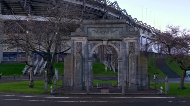 Στάδιο Murrayfield Στο Εδιμβούργο Έδρα Ράγκμπι Και Ποδοσφαίρου Edinburgh Ηνωμενο — Αρχείο Βίντεο