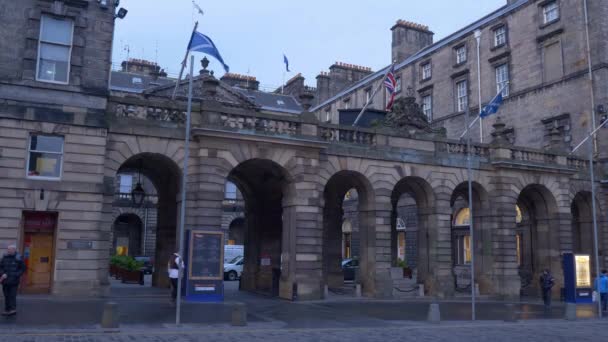 City Chambers Edinburgh Old Town Эдинбург Великобритания Января 2020 Года — стоковое видео