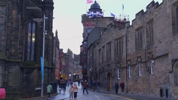 Street View Royal Mile Edinburgh Edinburgh Ηνωμενο Βασιλειο Ιανουαριου 2020 — Αρχείο Βίντεο