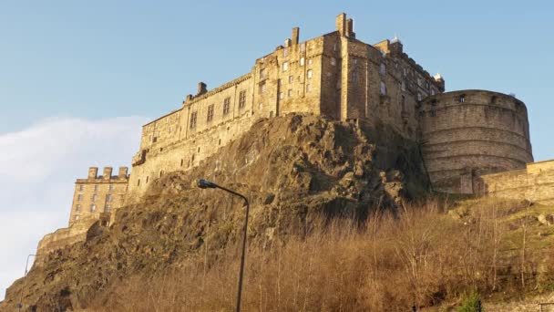 Castillo Edimburgo Edimburgo Paisajes Ciudad Viajes Fotografía — Vídeos de Stock