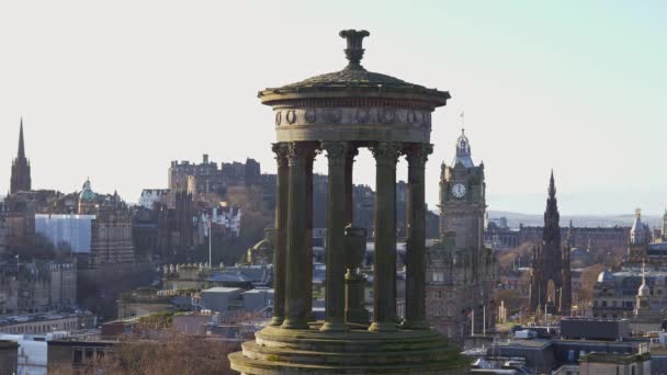 Panoramisch Uitzicht Edinburgh Vanaf Calton Hill Edinburgh Verenigd Koninkrijk Januari — Stockvideo