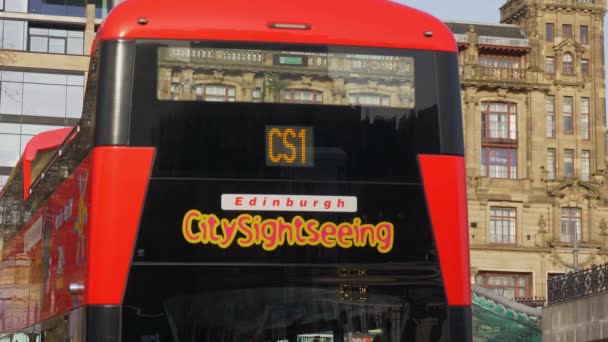City Sightseeing Bus Edinburgh Edinburgh Velká Británie Ledna 2020 — Stock video