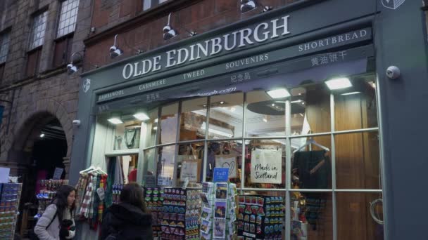 Heritage Scotland Tienda Recuerdos Edimburgo Edimburgo Reino Unido Enero 2020 — Vídeos de Stock
