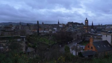 Aerial view over Edinburgh from Calton Hill - EDINBURGH, UNITED KINGDOM - JANUARY 10, 2020