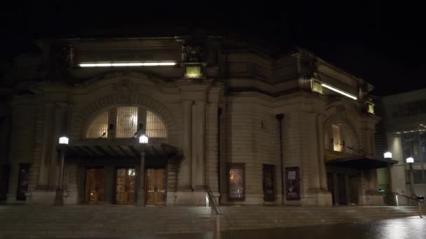 Usher Hall Edinburgh Nachts Edinburgh Verenigd Koninkrijk Januari 2020 — Stockvideo