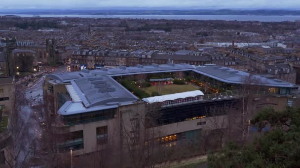 Aerial View Edinburgh Calton Hill Edinburgh United Kingdom January 2020 — Stok video