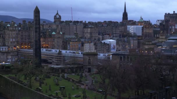 Vista Aerea Edimburgo Calton Hill Edinburgh Regno Unito Gennaio 2020 — Video Stock