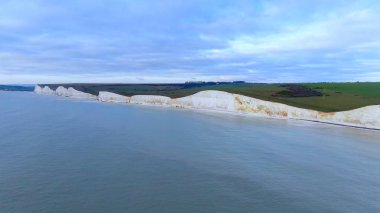 White cliffs at the English coast - aerial view clipart