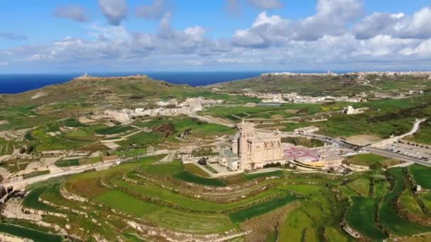 Île Gozo Malte Haut Images Aériennes — Video