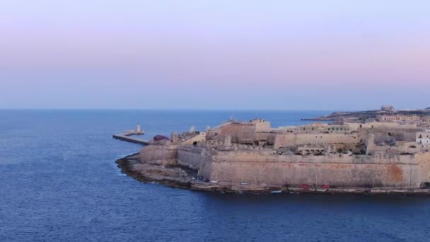 Luftaufnahme Über Der Stadt Valletta Der Hauptstadt Von Malta Luftaufnahmen — Stockvideo