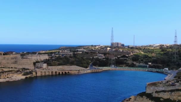 Beautiful Rinella Bay Malta Aerial Footage — Stock Video