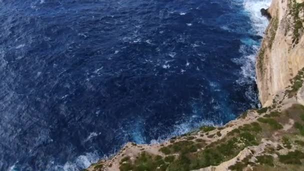 Volo Lungo Costa Gozo Malta Natura Incredibile Riprese Aeree — Video Stock