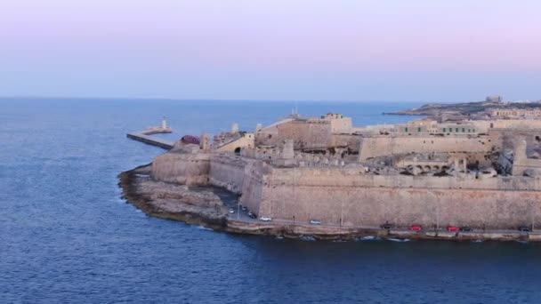 Légi Felvétel Valletta Városáról Málta Fővárosáról Légi Felvétel — Stock videók