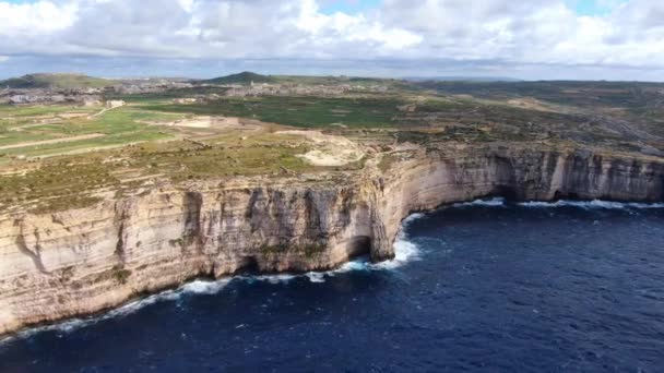 Het Eiland Gozo Malta Van Bovenaf Luchtfoto — Stockvideo