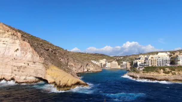 Het Eiland Gozo Malta Van Bovenaf Luchtfoto — Stockvideo