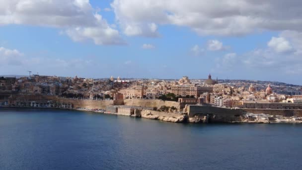 Flygfoto Över Malta Och Staden Valletta Flygbilder — Stockvideo