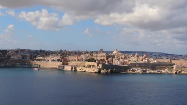 Valletta Capital Malta Cima Imagens Aéreas — Vídeo de Stock