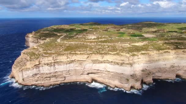 Υπέροχη Ακτογραμμή Του Gozo Malta Από Ψηλά Εναέρια Πλάνα — Αρχείο Βίντεο