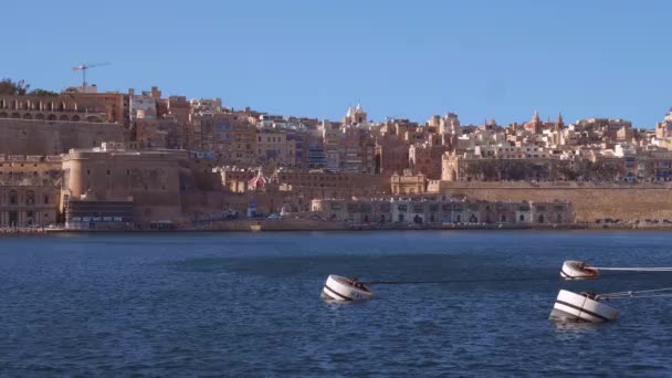 Skyline Valleff Столица Мальты Valletta Мальта Марта 2020 — стоковое видео