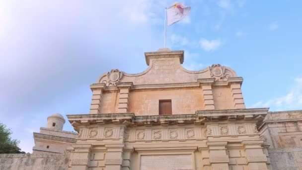 Cityscapes Mdina Former Capital City Malta Travel Footage — Stock Video