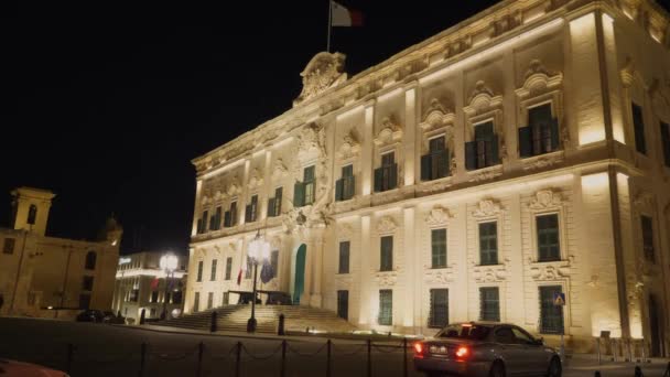Slavná Kastilie Vallettě Domov Maltského Premiéra Ostrov Malta Malta Března — Stock video