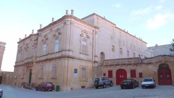 Typiska Byggnader Mdina Malta Staden Medina Malta Mars 2020 — Stockvideo