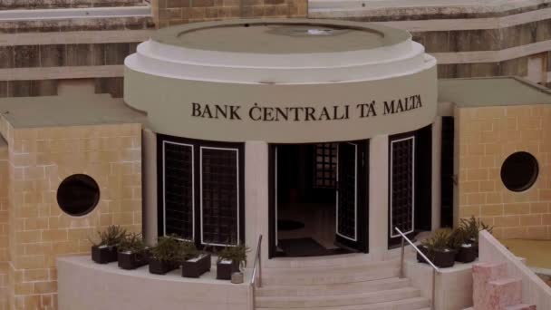 Bank Sentral Malta Valletta Valletta Malta March 2020 — Stok Video