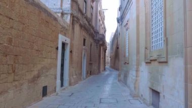 Mdina Malta 'daki tipik binalar - seyahat görüntüleri