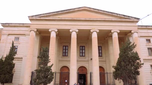 Суды Правосудия Валлетте Valletta Malta Марта 2020 — стоковое видео